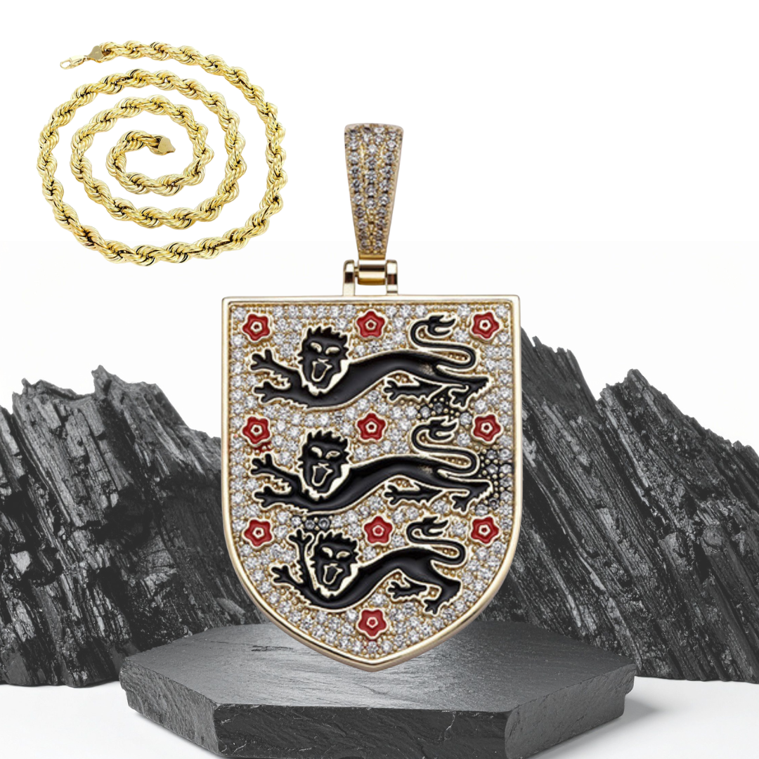 ICED OUT Football/Soccer Pendant - 18K Gold Plated Silver Sterling 925 with Cubic Zirconia Diamonds- All Famous Football League Teams