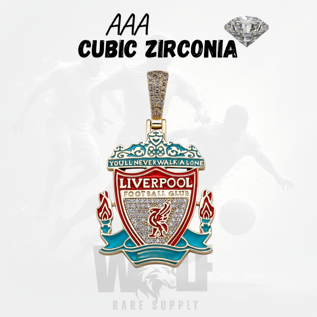 ICED OUT Football/Soccer Pendant - 18K Gold Plated Silver Sterling 925 with Cubic Zirconia Diamonds- All Famous Football League Teams