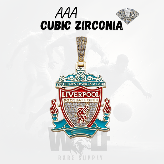 ICED OUT Football/Soccer Pendant - 18K Gold Plated Silver Sterling 925 with Cubic Zirconia Diamonds- All Famous Football League Teams