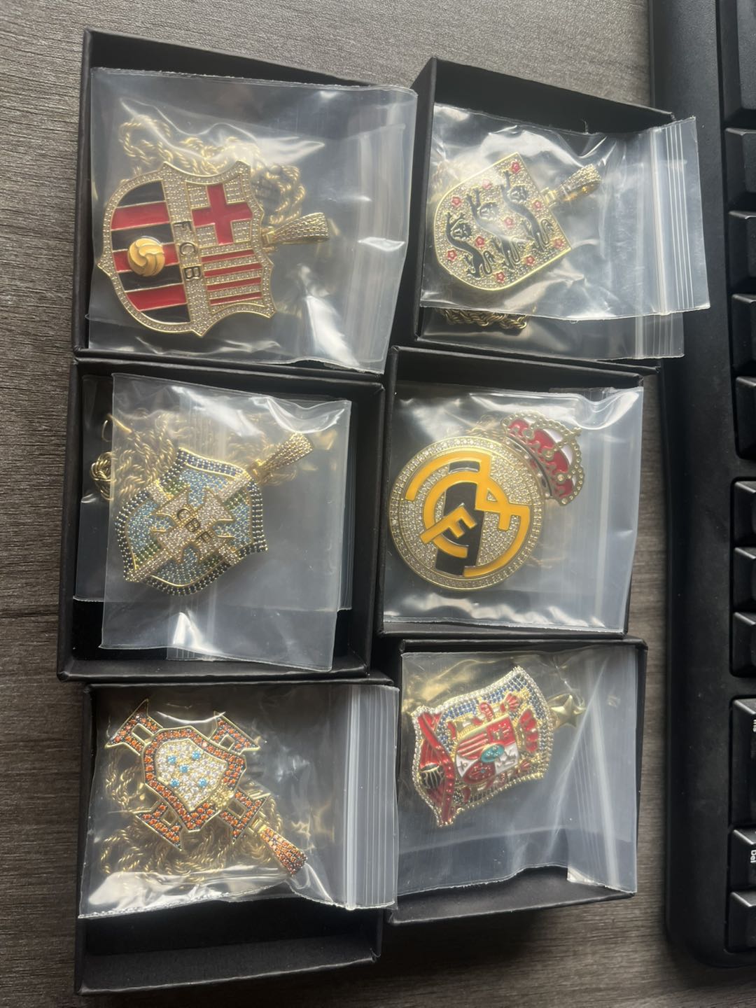 ICED OUT Football/Soccer Pendant - 18K Gold Plated Silver Sterling 925 with Cubic Zirconia Diamonds- All Famous Football League Teams