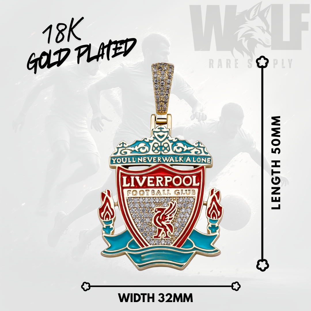 ICED OUT Football/Soccer Pendant - 18K Gold Plated Silver Sterling 925 with Cubic Zirconia Diamonds- All Famous Football League Teams